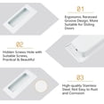 thumbnail image 3 of 2PCS Rectangular Recessed Concealed Handles, Embedded Design Sliding Door Handle with Screws, Stainless Steel Cabinet Pulls for Wardrobe Drawer (White-86mm), 3 of 5