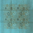 thumbnail image 1 of Ahgly Company Indoor Square Oriental Light Blue Industrial Area Rugs, 3' Square, 1 of 4