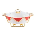 thumbnail image 1 of Plato para frotar, calentador de alimentos para Buffet con asa, plato para servir, bandeja calentadora de alimentos, multiusos para mesa de comedor, rojo, 1 of 9