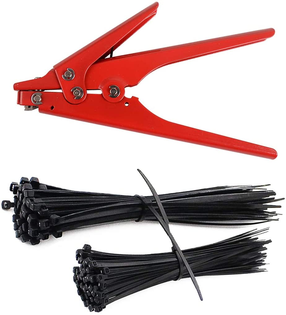 Red Metal Heavy Duty Cable Zip Ties Automatic Tension Cutoff Gun Tool Hand PF 