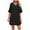 Black #1, variant on Summer Dresses for Women 2025, Womens Summer Medium Sleeve V-Neck A-Line Skirt Short Sleeve V-Neck Dress Leasure Loose Large Size T-Shirt Dress Multicolor XL
