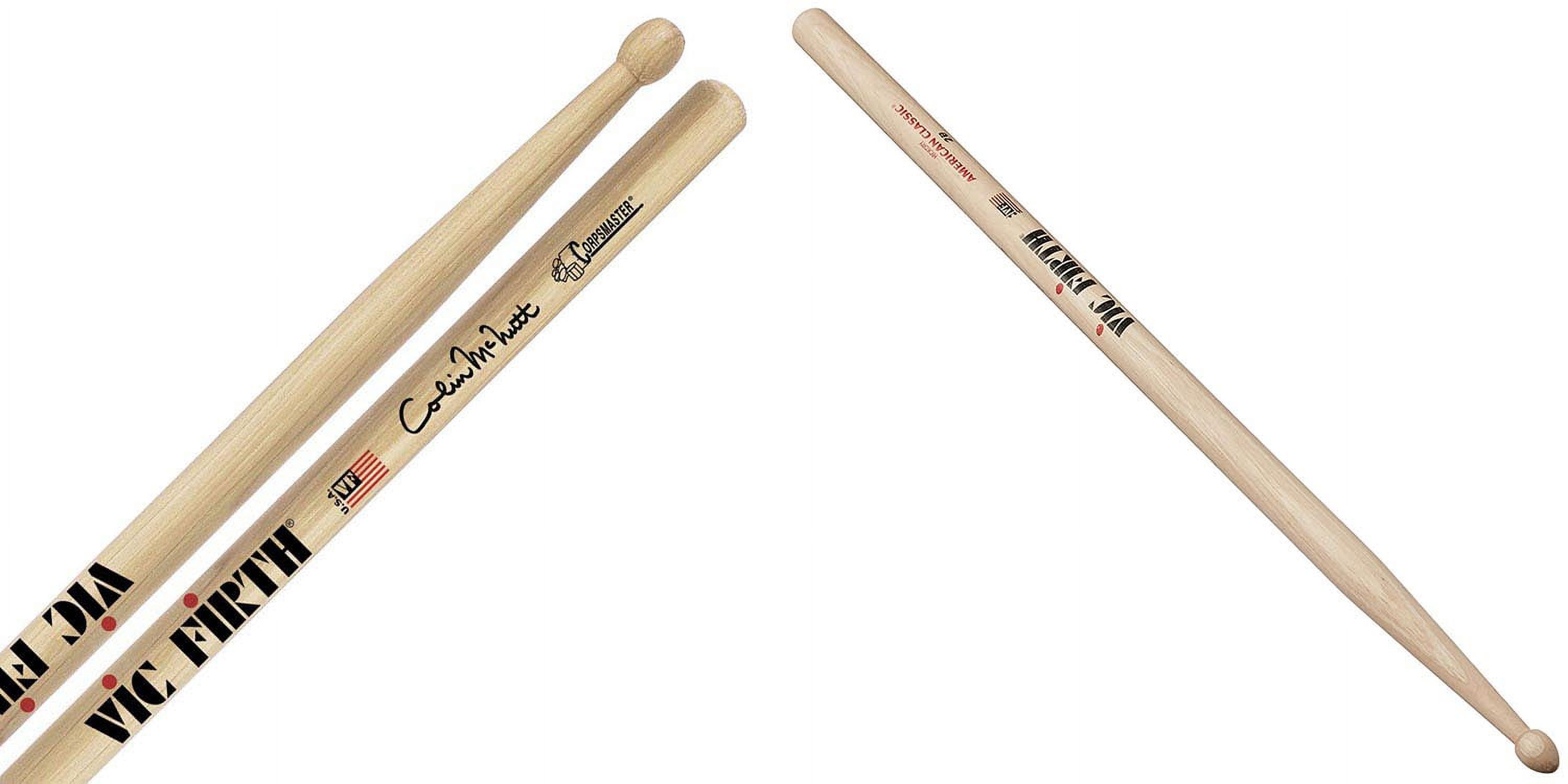 Vic Firth Corpsmaster Signature Snare Sticks Colin McNutt with Vic Firth American Classic 2B Drumsticks - image 3 of 3