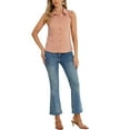 thumbnail image 2 of INSPIRE CHIC Women's Bow Tie Neck Ruffle Trim Sleeveless Gingham Office Shirt Blouse XL Orange, 2 of 6