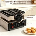 thumbnail image 3 of Electric Poffertjes Maker, 950W Commercial Grade Pancake Pan with Precise Temperature Control for Home Breakfast Outdoor Events, 3 of 9