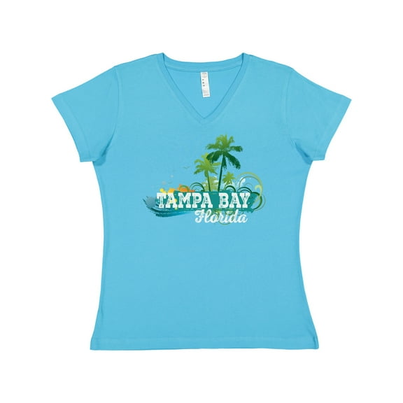 Inktastic Tampa Bay Florida Beach Trip Women's V-Neck T-Shirt
