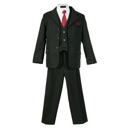 Avery Hill Boys Pinstripe Suit Set with Matching Tie (Toddler, Little Boys, Big Boys)