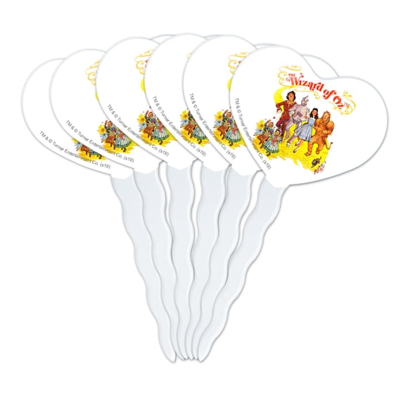 The Wizard of Oz Yellow Brick Road Heart Love Cupcake Picks Toppers Decoration Set of 6