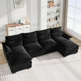 thumbnail image 5 of Wiilayok 110" Chenille U Shaped Sectional Sofa Couches,Modular Sectional Sofa Set with Double Chaise for Living Room,Black, 5 of 8