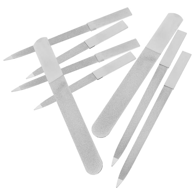 Mobutofu 8Pcs Nail File Set Double Sided Metal Nail Buffer Manicure Tool Set for Home Use 17.8x0.8in