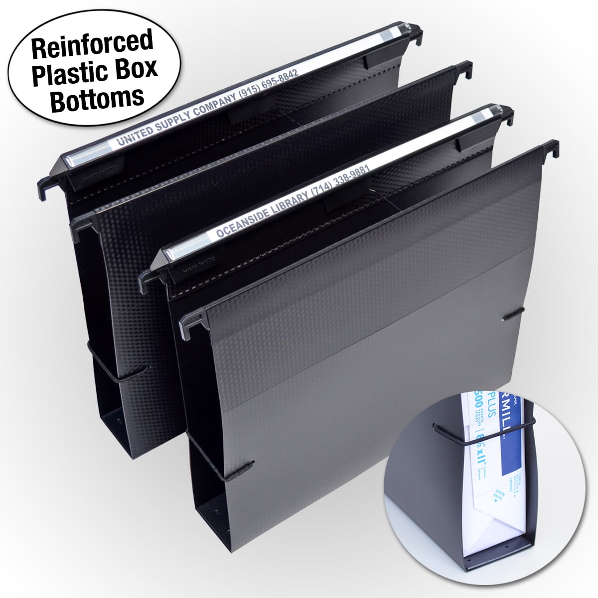 Ultimate Office MagniFile™ Hanging File Folders (Black, 2" Box Base