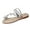Silver, variant on Women'S Love Metallic Sandals Dressy Sparkly Rhinestone Strappy Toe Ring Slide Flats Sandal Silver 9.5(43)