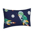 thumbnail image 2 of Naloa Astronaut Dinosaur and Space Pillowcase, Throw Pillowcase, Wrinkle-Free, Stain-Resistant with Hidden Zipper for Bedroom Sofa - 20"x30", 2 of 9