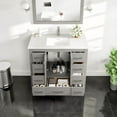 thumbnail image 4 of Eviva Hampton 36" x 18" Gray Transitional Bathroom Vanity with White Carrara Quartz Countertop, 4 of 7