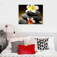 thumbnail image 3 of Creowell Spa Decor Zen Canvas Wall Art for Home Decor Spa Stones and Plumeria Orchid Stones Spa Wall Decor for Home Decoration Ready to Hang 20x16inch, 3 of 3