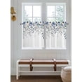 thumbnail image 7 of Half Window Curtain 36 Inches Long, Blue Eucalyptus Window Treatment Curtain Drapes, Farmhouse Flowers Leaf White Watercolor Small Tier Curtains for Bathroom Over Sink, 27.5"x36", 2 Panels, 7 of 7