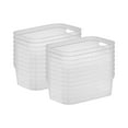 thumbnail image 1 of Sterilite 4.25x8x12.25 Inch Storage Bin with Carry Handles, Clear (16 Pack), 1 of 8