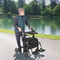 thumbnail image 3 of Goplus Folding Rollator Walker with Seat & 8'' Wheels Supports up to 300 lbs Black, 3 of 10