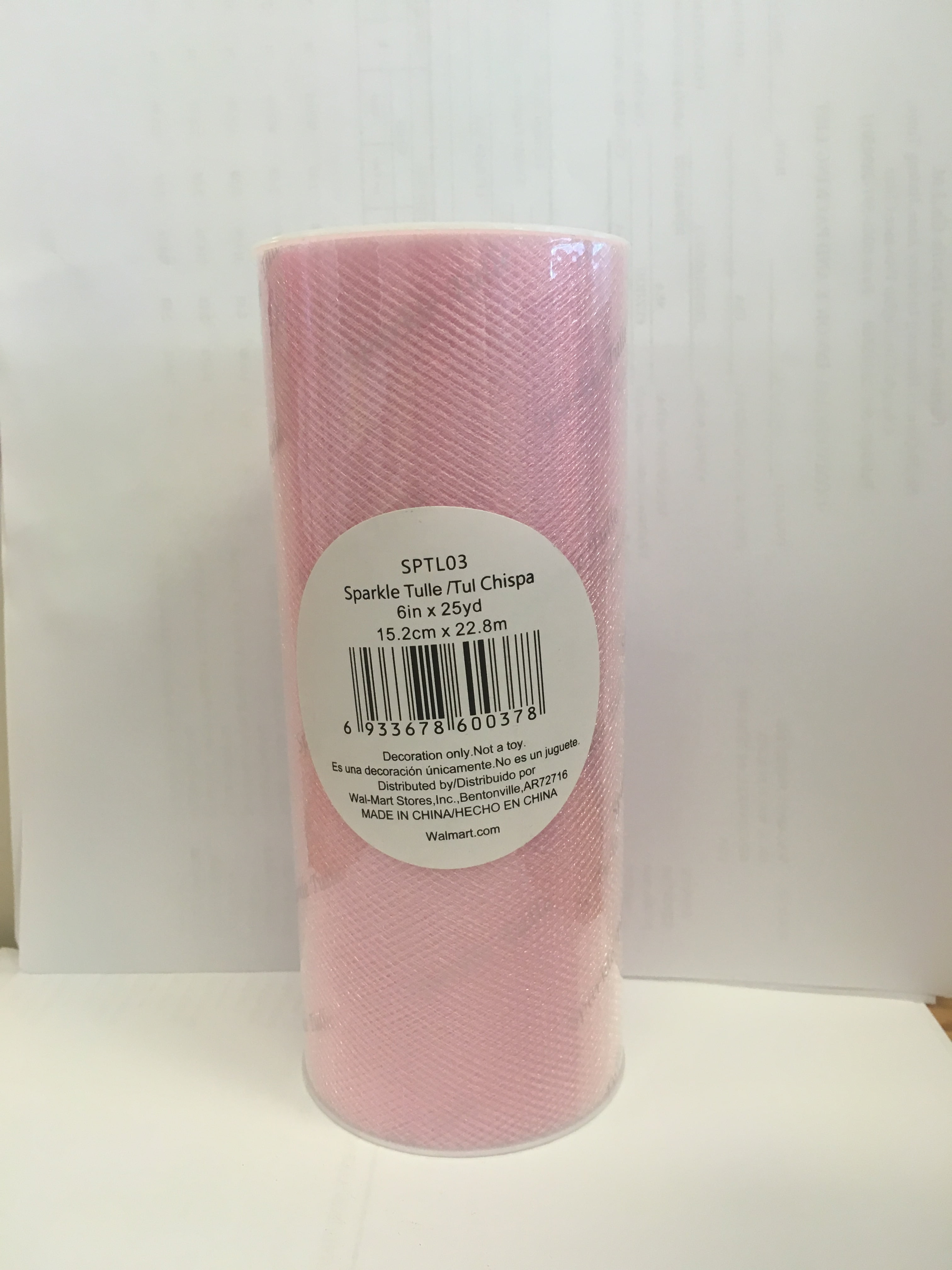Fuzhou 6' Light Pink Sparkle Tulle, 25 Yards, 100% Polyester by the Bolt