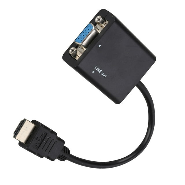 LAFGUR 1080P Portable To VGA Adapter Converter Cable And USB Power 3.5mm Audio Cable, Black