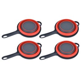 Unique Bargains 2pcs Silicone Ensemble de Passoire Pliable, Panier de Lavage de Fruits de Légumes, Passoire Pliante pour Cuisine Rose + Gris