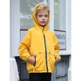 thumbnail image 4 of IDOPIP Kids Boys Summer Lightweight Waterproof Hooded Jacket with Pockets Toddler Fall Windbreaker Outfits Zip Up Thin Outwear Coats 4-5 Years Yellow, 4 of 10