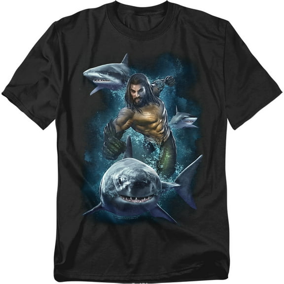 Aquaman Movie T-Shirt Swimming With Sharks Unisex Graphic Tee For Men & Women