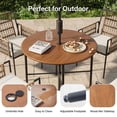 thumbnail image 5 of LAUSAINT HOME 5 Piece Outdoor Dining Set, 4 Wicker Chairs  & 1 Dining Table with Umbrella Hole, Beige Cushions, 5 of 10