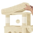 thumbnail image 3 of Hzuaneri Cat Tree, 82.6" Tall Multi‑Level Indoor Cat Tower with Scratching Posts, Condo, Hammock and Pom Poms, Beige, 3 of 12