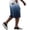 #01Dark Blue, variant on Men Ombre Gradient Solid Color Corduroy Cargo Shorts Drawstring Elastic Waist Multi Pockets Knee Length Five Inch Casual Shorts For Summer Beach Vacation Outdoor Travel