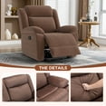 thumbnail image 4 of Bonzy Home Extra Wide Manual Recliner Chair in Soft Brown Fabric,Overstuffed Recliner, Brown, 4 of 7