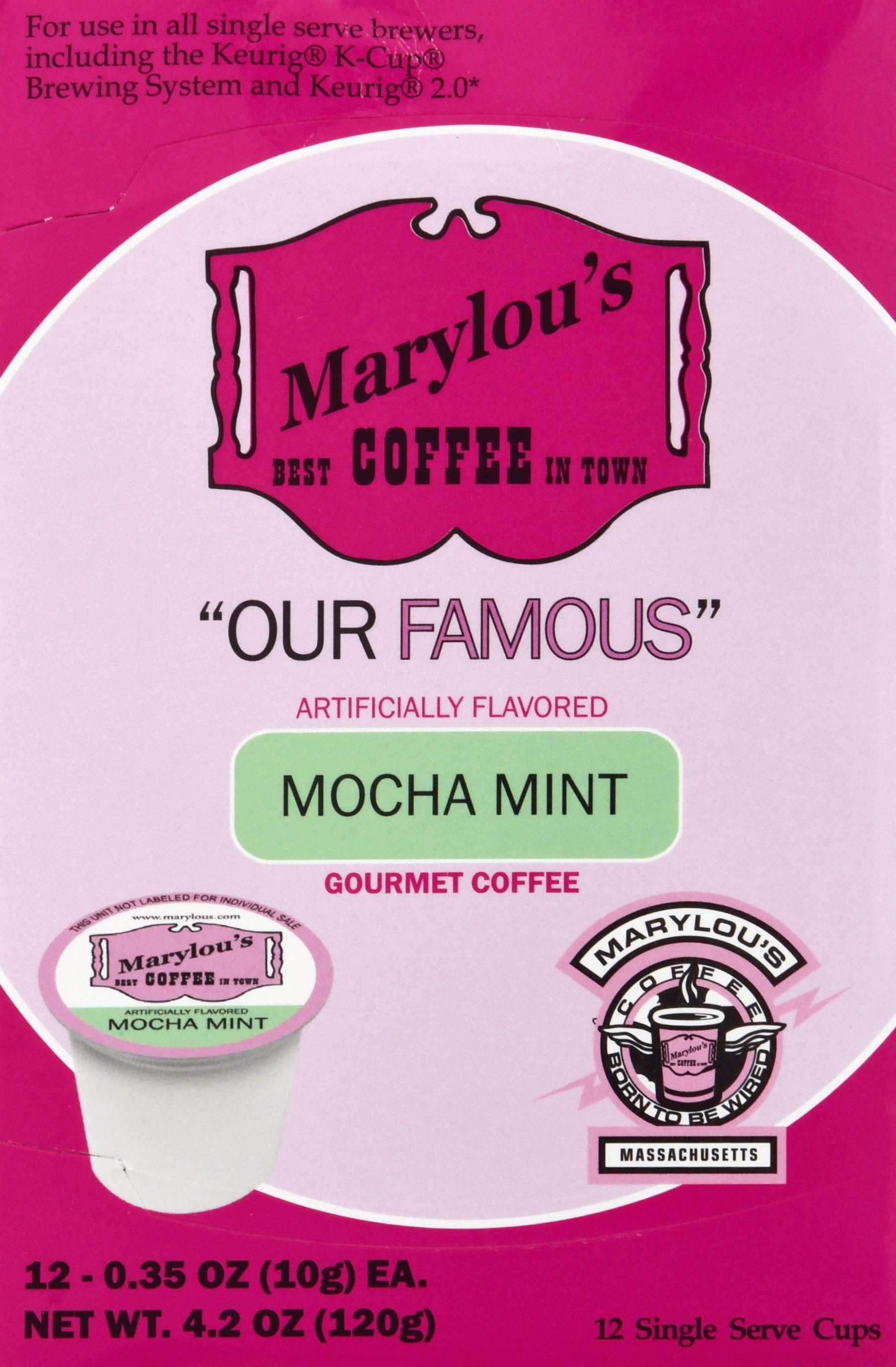 6/12 ct Marylou's Mocha Mint Single Serve Cup Coffee