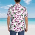 thumbnail image 6 of Daiia Orchids Flowers Hawaiian Shirt for Men Gentle Cotton Regular Short Sleeve Casual-Medium, 6 of 9