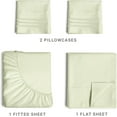 thumbnail image 3 of CGK Linens 4-Piece Ultra Soft & Comfy Hotel Luxury Sheet Set - Queen Size Cooling Bed Sheet Fits 8"-16" Mattresses, Light Sage Green, 3 of 7