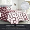 thumbnail image 4 of 3 Piece Reversible Down Alternative Comforter Set - Lightweight All Season Comforter with Two Shams - Quilted Duvet Insert with Box Stitched –Hypoallergenic, Soft, Fluffy (King, Burgundy), 4 of 7