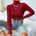 thumbnail image 5 of Turtleneck Sweater for Women Long Sleeve Slim Fit Lightweight Base Layer Knit Tops, 2XL, 5 of 6