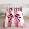 thumbnail image 2 of Castle Fairy Cute Bowknot 3 Pieces Queen Comforter Set,Dreamy Princess Ultra Soft Bedding Sets,Geometric Stripes Bedding Comforter Set,Microfiber Girls Bedroom Decor,Reversible, 2 of 8