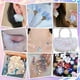 thumbnail image 5 of 2000 lentejuelas de concha marina, 220 g, de resina, sueltas, con 2 agujeros, iridiscentes, para costura, adornos y manualidades. Transparentes AB., 5 of 9