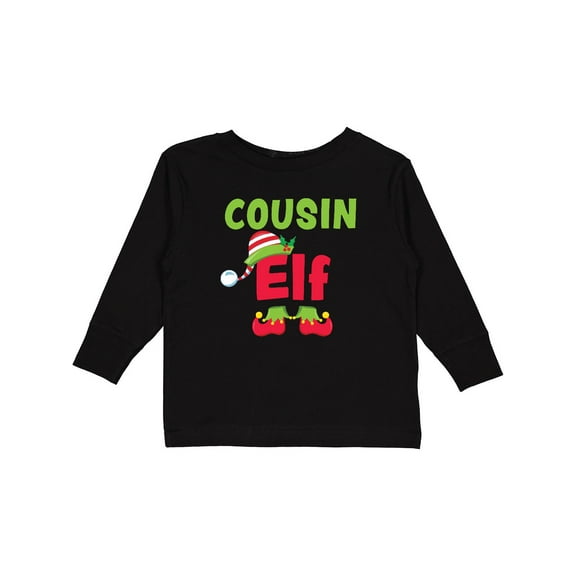 Inktastic Christmas Cousin Elf Boys or Girls Long Sleeve Toddler T-Shirt