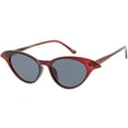 thumbnail image 2 of Retro Cat Eye Sunglasses Slim Arms Neutral Colored Lens 52mm (Red / Smoke), 2 of 4