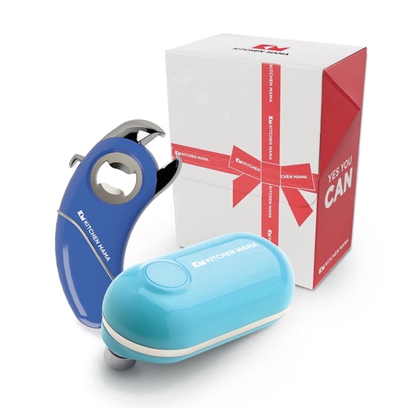 Kitchen Mama Mini Electric Can Opener and 6-in-1 Multifunction Opener Gift Set