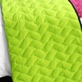 thumbnail image 4 of G&J Black Rouge 3PC Cotton Quilts Blocks Quilt Set Full/Queen Size Black Fucsia Color, 4 of 4