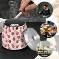 thumbnail image 4 of Yayeee Ashtray with Lid for Cigarette Smokeless Stainless Steel Home Ash Holder, Cherries Pattern, 4 of 7