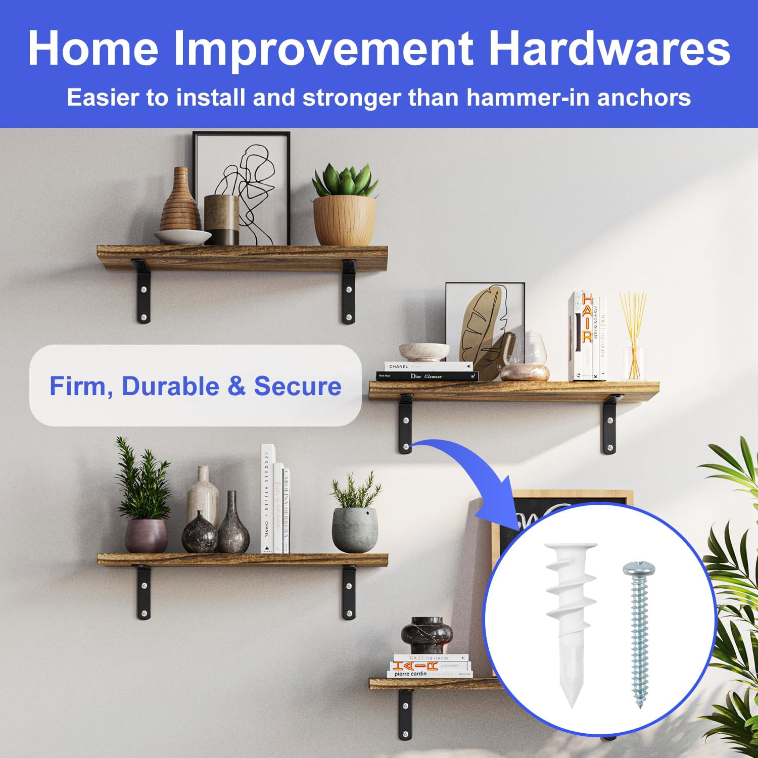 #8 Self Drilling Drywall Anchors Screw Kit – 30 Sets Dry Wall Anchors and Screw for Drywall with 30 Long Self-Tapping Zinc Sheetrock Anchor 30#8 x 1-1/4'' 304 Screws 75LB Hanging (30 L Zinc)