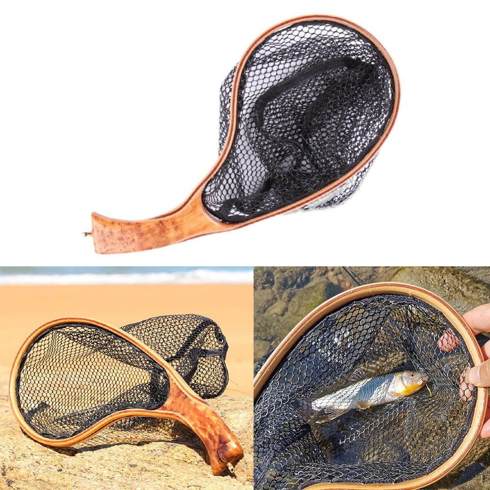 Beisidaer Fly Fishing Net Landing Catch Release Net Wooden Frame Stream Fishing Net