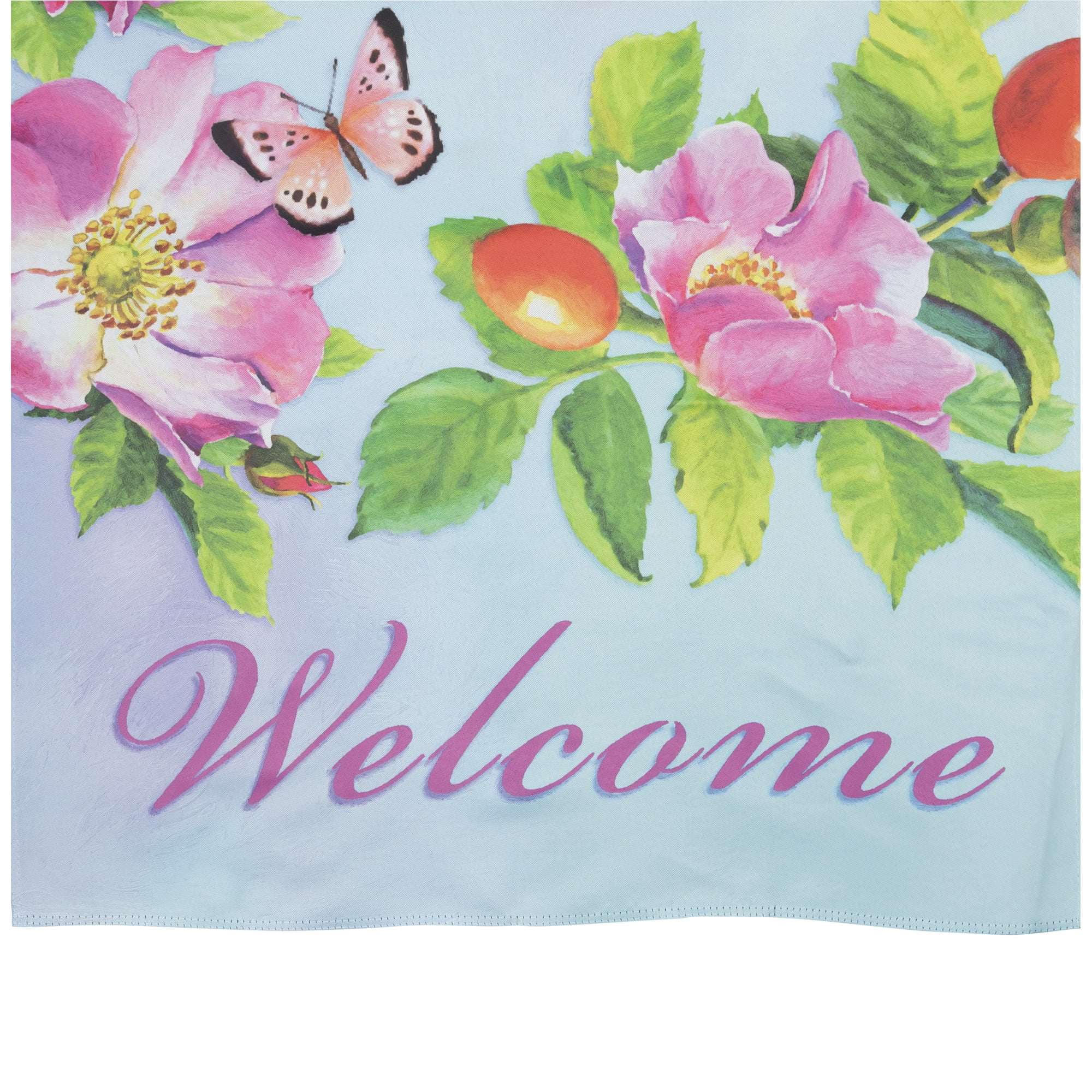 Northlight Welcome Hummingbird Floral Outdoor House Flag 28" x 40"