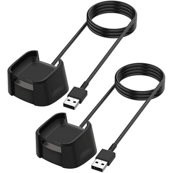 Tianle Charger Compatible with Fitbit Versa 1/Versa Lite/Versa SE, Replacement Charging Dock Cable Cord Compatible with Fitbit Versa, Versa Lite, Versa SE Smart Watch (2 Pack, 3.3ft/1m)