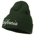 thumbnail image 2 of California Embroidered Long Cuff Beanie - Olive OSFM, 2 of 5