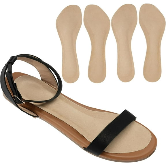 CAILDANL (2 Pairs) Pigskin Non-Slip High Heel Cushion Inserts Arch Support, Shock & Sweat Absorption, Adhesive Shoe Insoles for Dress Shoes Flats Boots Sandals Relief Blister Callus Pain 5-8 Size