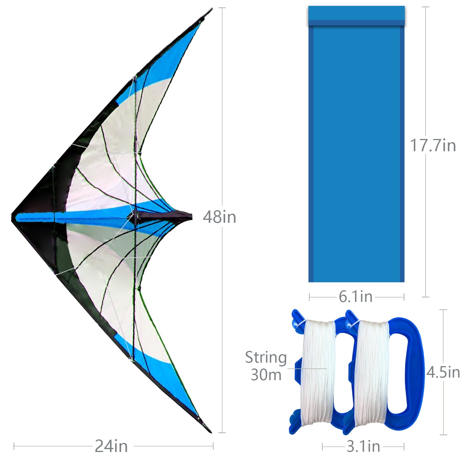 HENGDA KITE 48" Polyester Stunt Kite Outdoor Toys Dual Line Sport Kite