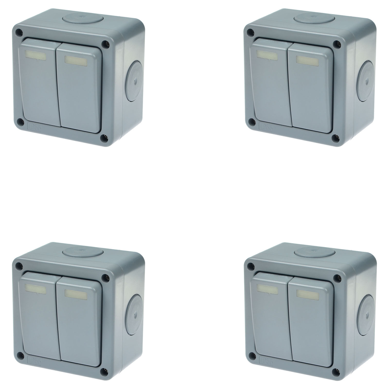 Waterproof Outdoor Light Switch ,GREENCYCLE 4PC 15A 125VAC 2Gang 2Way